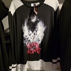 "IT" Pennywise - Black and White Graphic Long Sleeve Shirt